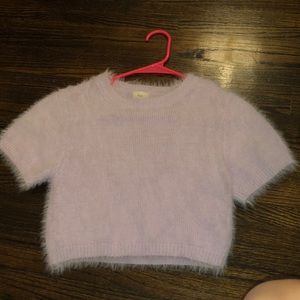 fluffy purple crop top size M